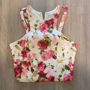 Floral Cut Out Crop Top